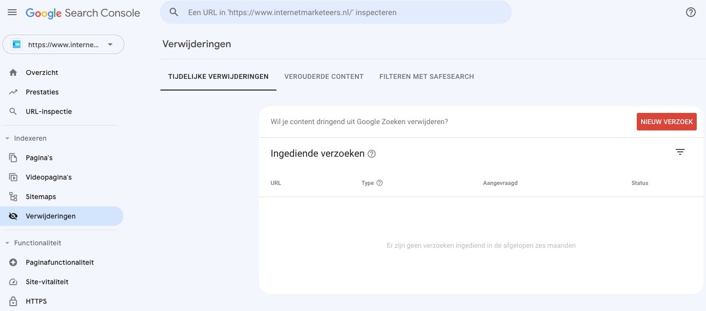 Verwijderingen van slechte links naar je website in Search Console
